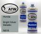 Preview: Honda, Bright Silver Metallic, N818: 400ml Sprühdose + 400ml Klarlack - Set, von ATW Autoteile West.